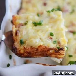 Rich Cheesy Hash Brown and Egg Overnight Bake 7 Cheesy Hash Brown Egg Breakfast Bake