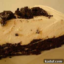 Oreo-Crusted White Chocolate Mousse Torte slice