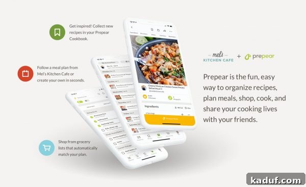 Introducing Easier Menu Planning Today 4 Prepear app showing a generated grocery list with checkboxes for items, demonstrating organization.