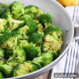 Three Quick Ways to Make Skillet Broccoli 5 Skillet with perfectly roasted broccoli florets.