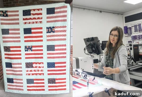 Friday Focus: Mastering the Summer Months 12 A beautifully crafted flag quilt, showcasing intricate patchwork and patriotic colors, spread out neatly.
