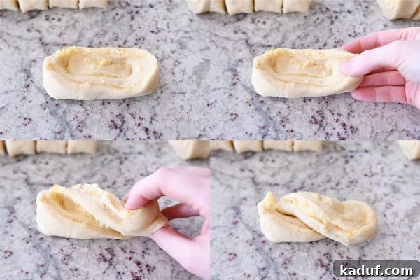Sun-Kissed Orange Swirl Rolls 11 How to shape homemade orange sweet rolls into a twist shape.