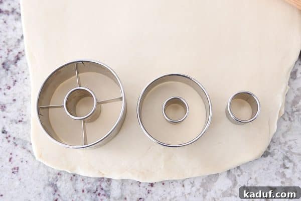 Melt-in-Your-Mouth Homemade Glazed Donuts 12 Comparison of different styles of donut cutters for homemade glazed donuts.