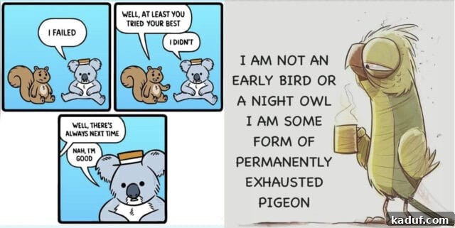 Weekend Whims 2 Meme of tired pigeon, depicting extreme exhaustion.