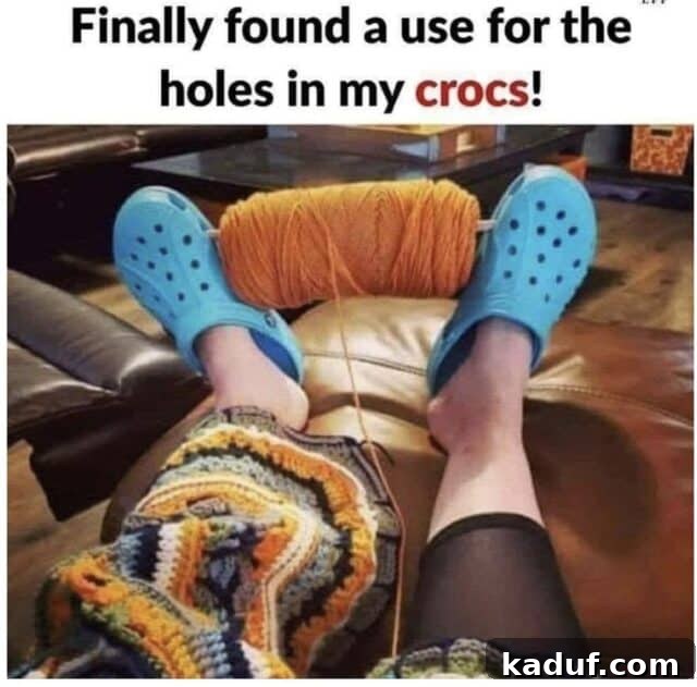 Weekend Whims 8 A humorous meme featuring Crocs shoes.