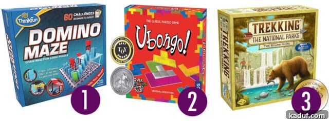 Mel's Merry & Bright Gift Ideas 3 Assortment of board games for family fun.