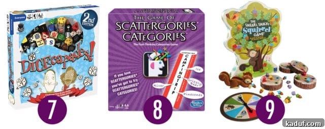 Mel's Merry & Bright Gift Ideas 5 Various family-friendly board and card games.