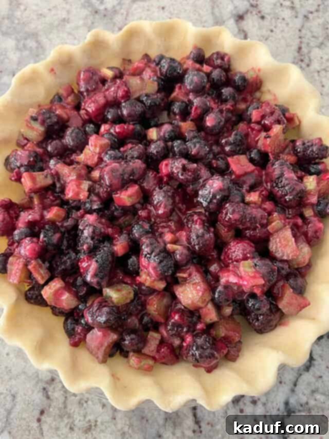 Friday Musings 10 Triple berry rhubarb pie.