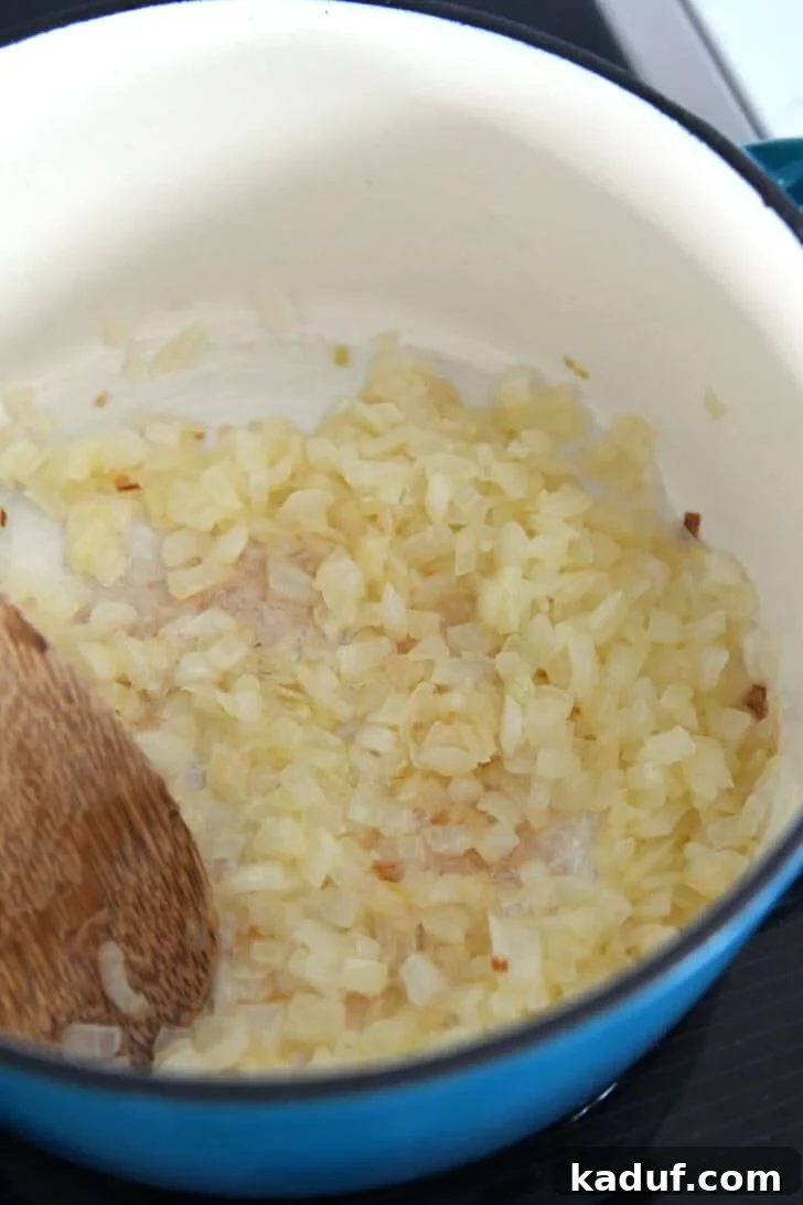 The Ultimate Tomato Soup Experience 3 Onions cooking in butter