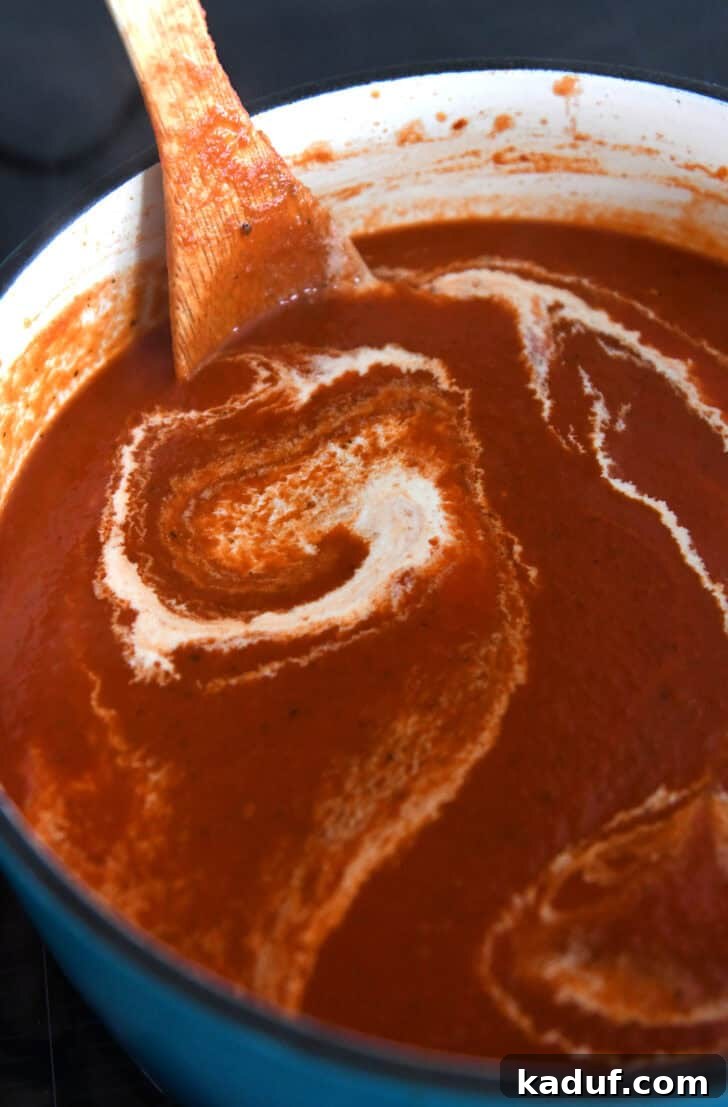 The Ultimate Tomato Soup Experience 6 Heavy cream swirled into tomato soup
