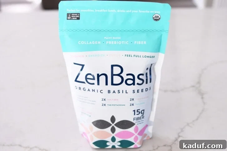 Best Ever Overnight Chia Oats 5 Bag of ZenBasil basil seeds