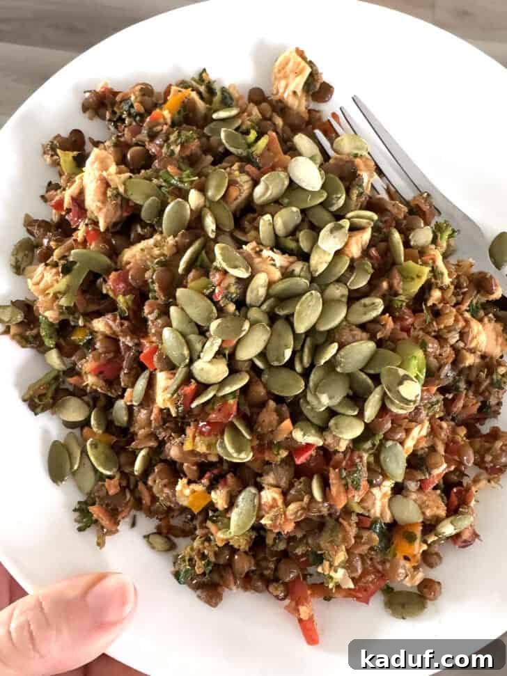 Friday Musings 4 A vibrant plate of sauteed broccoli, peppers, tuna, and pumpkin seeds. A delicious and healthy anti-inflammatory meal.