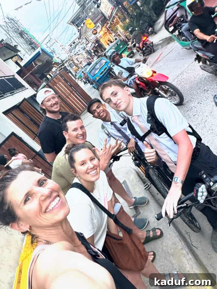 Friday Musings 7 Photo of two missionaries on bikes with a family. Serving abroad!