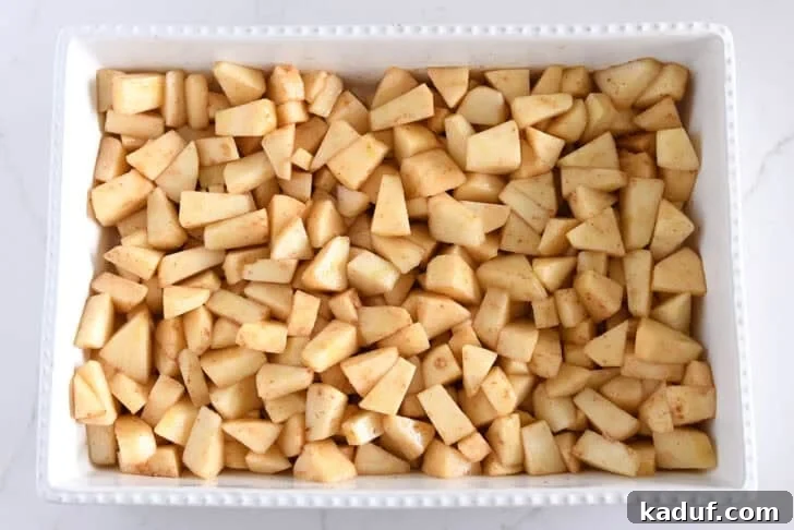 Classic Apple Crisp with Cinnamon Oat Streusel 6 Topping ingredients mixed together