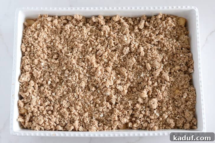 Classic Apple Crisp with Cinnamon Oat Streusel 7 Golden baked apple crisp